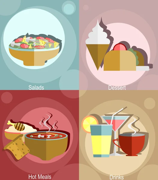 Set of food menu icons — Stock Vector