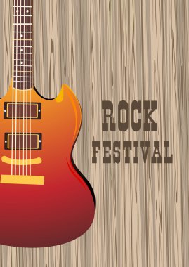 Gitar ile renkli afiş
