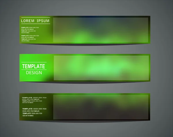 Drie groene banners — Stockvector