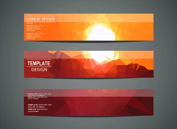 Trois bannières orange — Image vectorielle