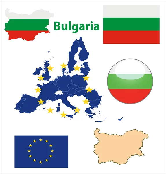 Bulgarije vlag glanzende knop — Stockvector
