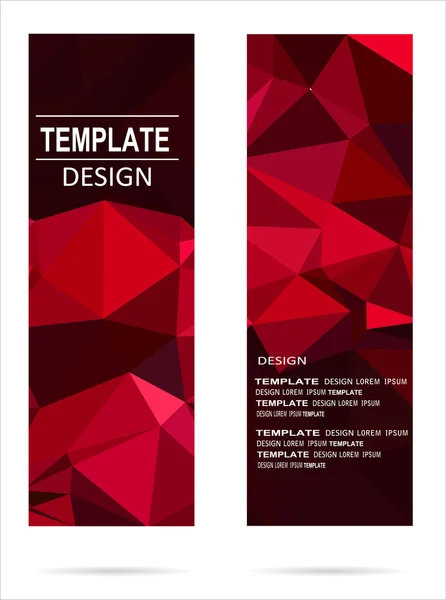 Rote Banner - mit Polygon-Design — Stockvektor
