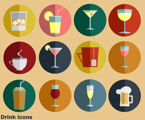 Varios iconos de bebidas conjunto — Vector de stock