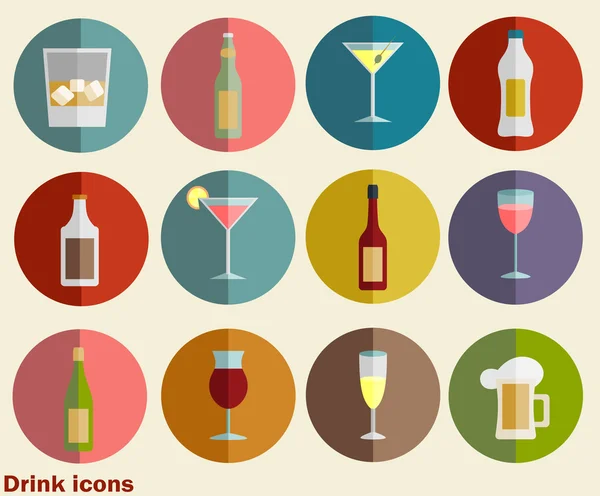 Varios iconos de bebidas conjunto — Archivo Imágenes Vectoriales