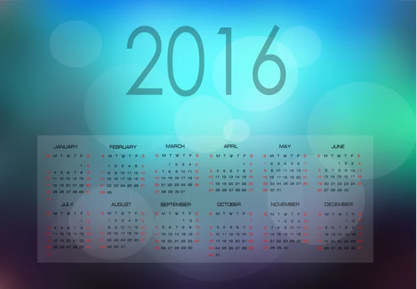 Organizzatore di calendario colorato — Vettoriale Stock