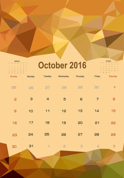 Styczeń Calendar Planner 2016 — Wektor stockowy