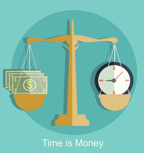 Κλίμακα βάρους χρήματα και χρόνο — Διανυσματικό Αρχείο