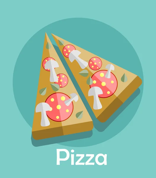 Δύο φέτες πίτσ — Διανυσματικό Αρχείο