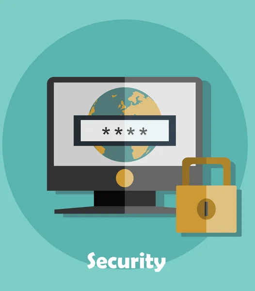 Conceptos de seguridad en internet — Vector de stock