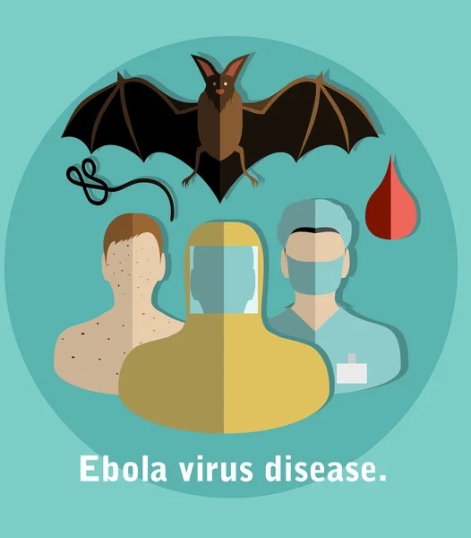 Ebola virus ploché styl — Stockový vektor