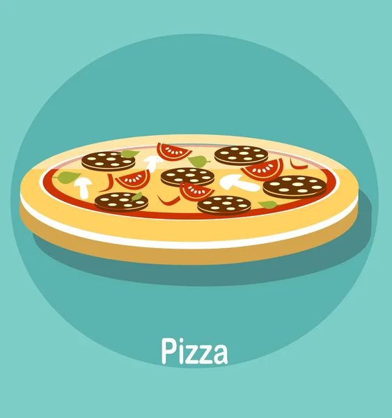 Kleurrijke Pizza-pictogram — Stockvector