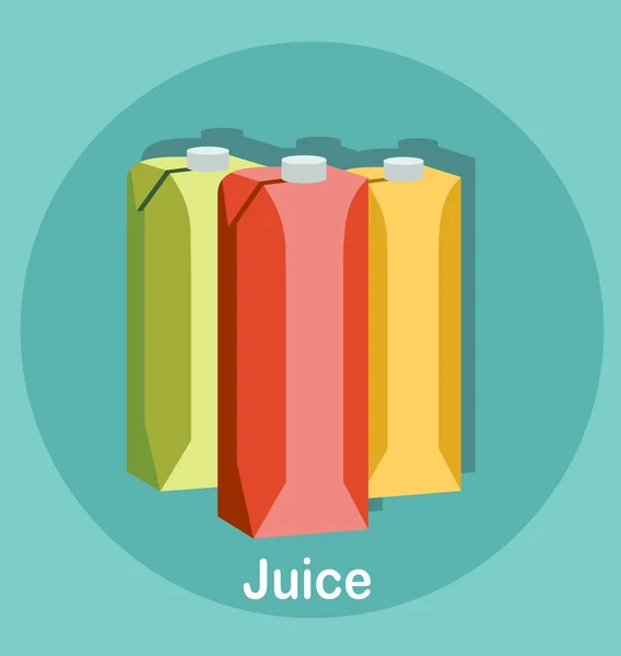 Icône de boîtes à jus colorées — Image vectorielle
