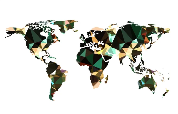 Kleurrijke driehoekige wereldkaart — Stockvector