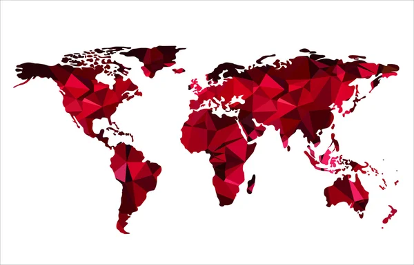 Kleurrijke driehoekige wereldkaart — Stockvector