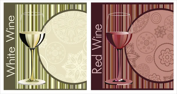 Menu vin rouge et blanc — Image vectorielle