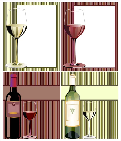 Ensemble de carte des vins — Image vectorielle
