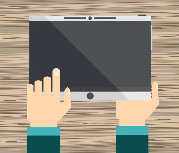Werken met digitale tablet zakenman — Stockvector