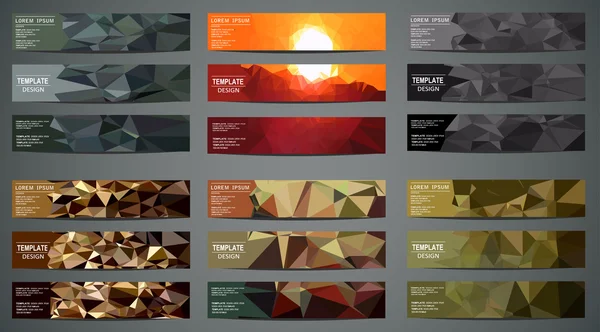 Bannières colorées dans un style polygonal — Image vectorielle