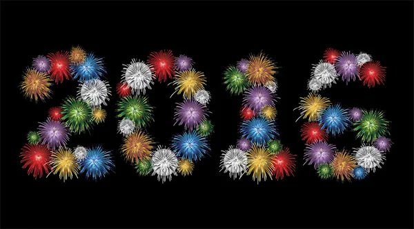 Colorful fireworks sign 2016 — Wektor stockowy