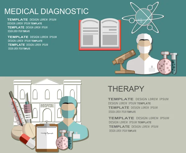 Concepto de investigación médica y terapia — Vector de stock