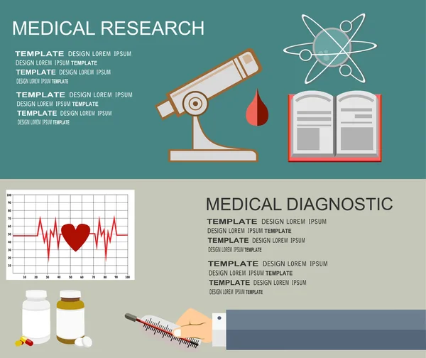 Conceito de pesquisa e terapia médica — Vetor de Stock