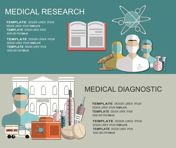 Concepto de investigación médica y terapia — Vector de stock