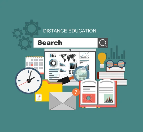 Distance education and learning — Stok Vektör