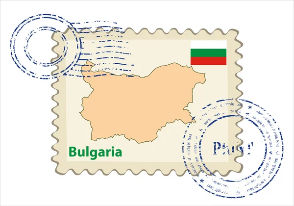 Matasellos con mapa de Bulgaria — Vector de stock