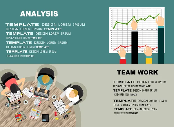 团队工作在平面样式概念 — 图库矢量图片