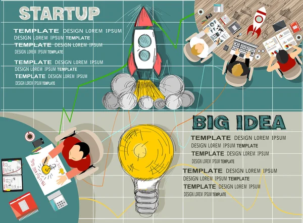 Pomysł na Biznes startowego — Wektor stockowy