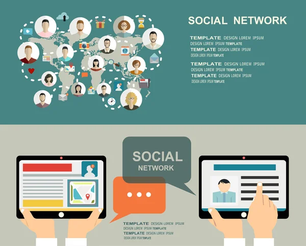Globalna sieć społeczną — Wektor stockowy