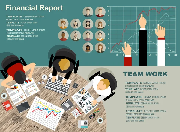Trabajo en equipo en concepto de estilo plano — Archivo Imágenes Vectoriales