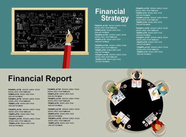 Business financial report and strategy — 图库矢量图片