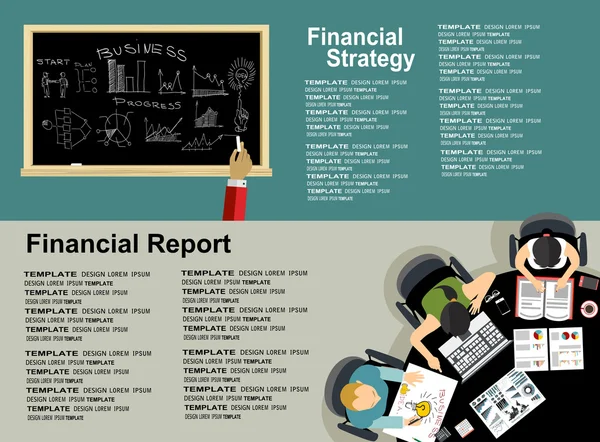 Relatório e estratégia financeira das empresas — Vetor de Stock