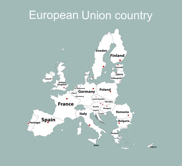 Європейський Союз карту з усіма країнами — стоковий вектор