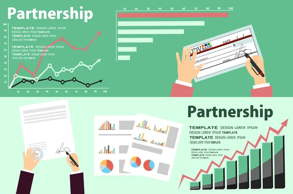 Partner unterzeichnen Dokument — Stockvektor