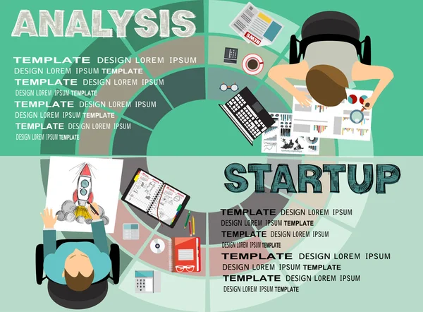 ビジネスのスタートアップのためのコンセプト — ストックベクタ
