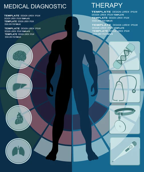 Concepto de investigación médica y terapia — Vector de stock