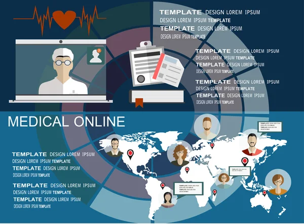 Modelo de medicina online — Vetor de Stock