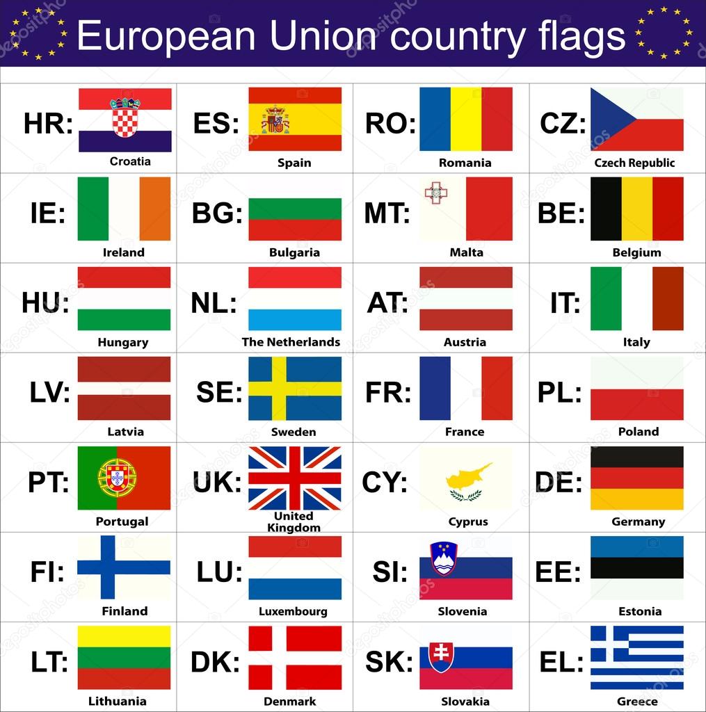 Vlajka země Evropské unie — Stock Vektor © mitay20 #97396856