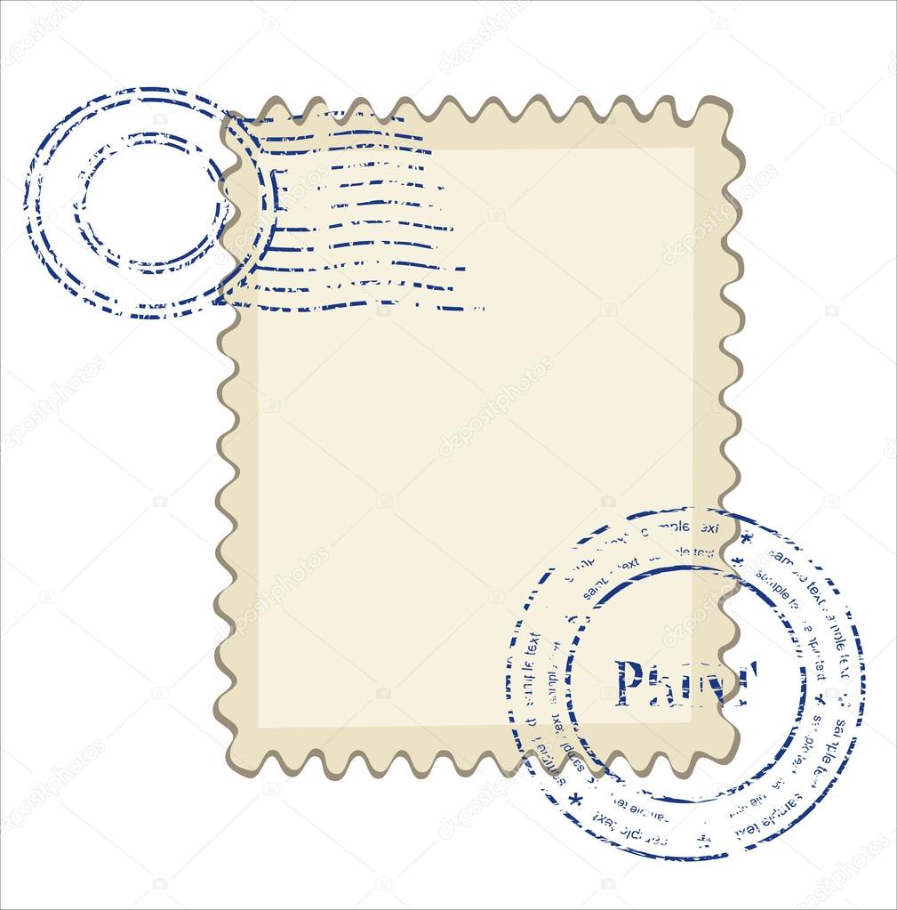 Blank postage stamp frame