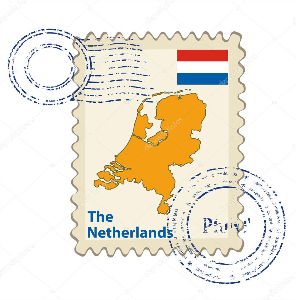 postmark with map of Netherlands