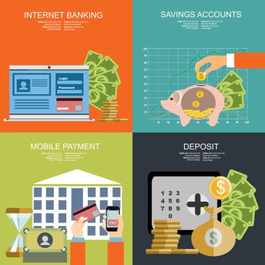 İş için düz tasarım kavramları