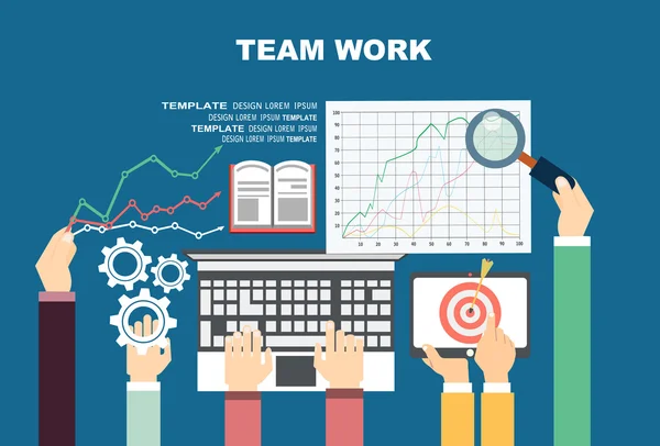 Konzepte für die Teamarbeitsstrategie — Stockvektor