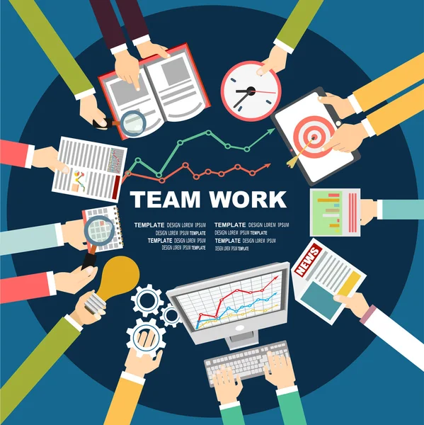 Konzepte für die Teamarbeit — Stockvektor