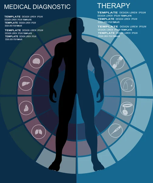 Medische diagnose en therapie — Stockvector