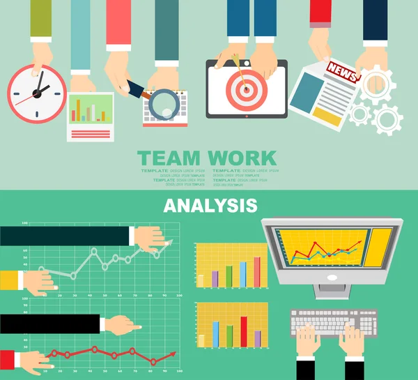 Conceptos de trabajo del equipo empresarial — Vector de stock