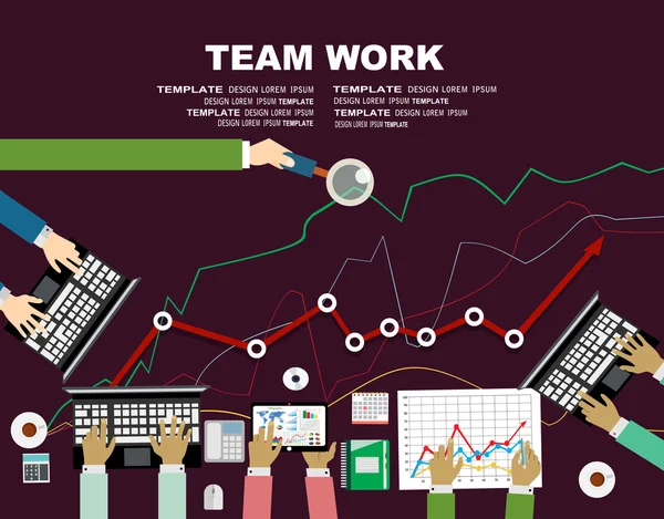 Concetti di lavoro del Business Team — Vettoriale Stock