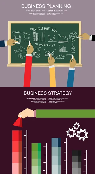 Conceptos de análisis y planificación empresarial — Vector de stock