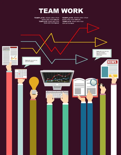 Concetti di lavoro del Business Team — Vettoriale Stock